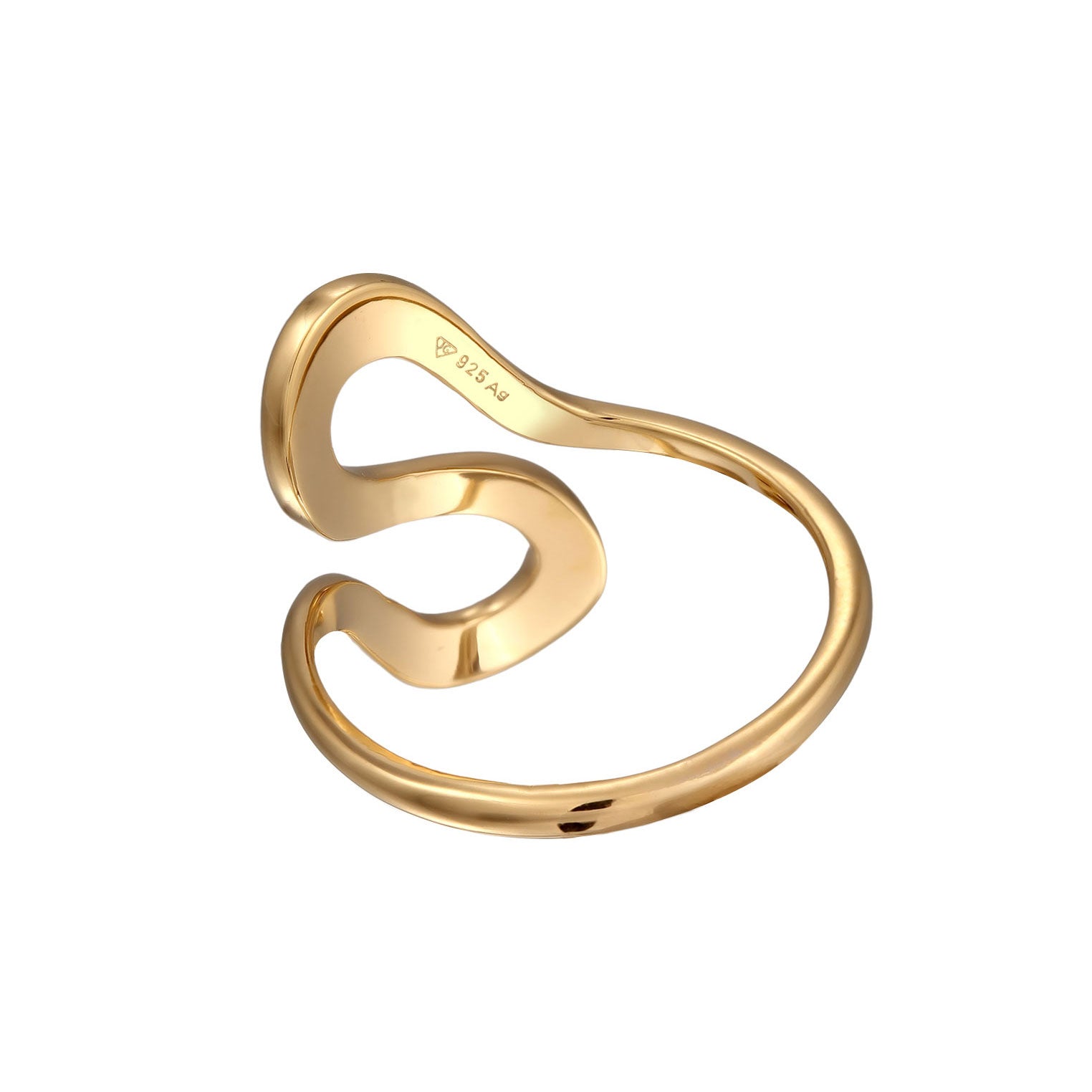Gold Cincin Perhiasan Perak 925 Wanita Spiral Gold Plated