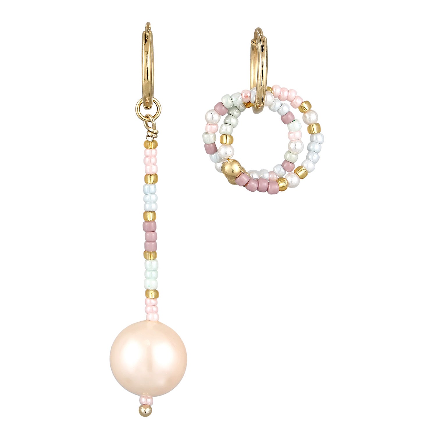 Colored Perhiasan Wanita Perak Asli Lapis Emas Anting Creoles Shell Pearl