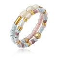 Colored Tembaga Set Cincin Fashion dengan Mutiara Air Tawar Budidaya