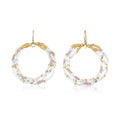 Colored Anting Perhiasan Perak 925 Wanita Simbol Pastel Warna Warni Gold Plated