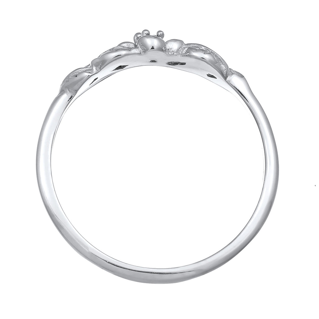 Silver - Elli | Ring Flower Synthetic Ruby In 925 Sterling Silver