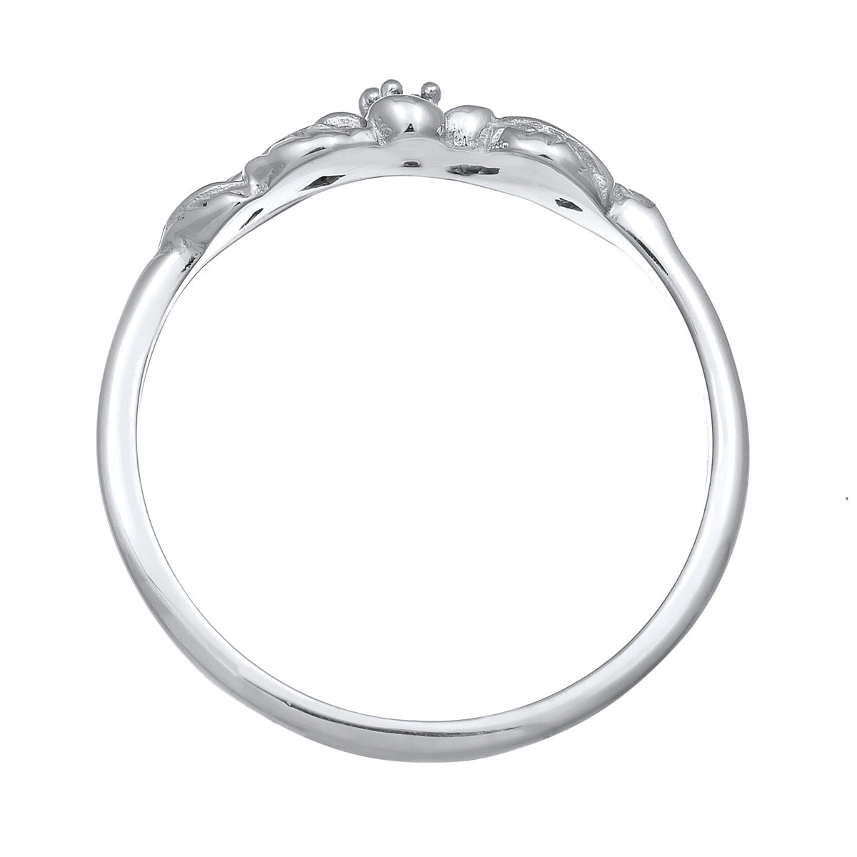 Ring Flower Synthetic Ruby In 925 Sterling Silver