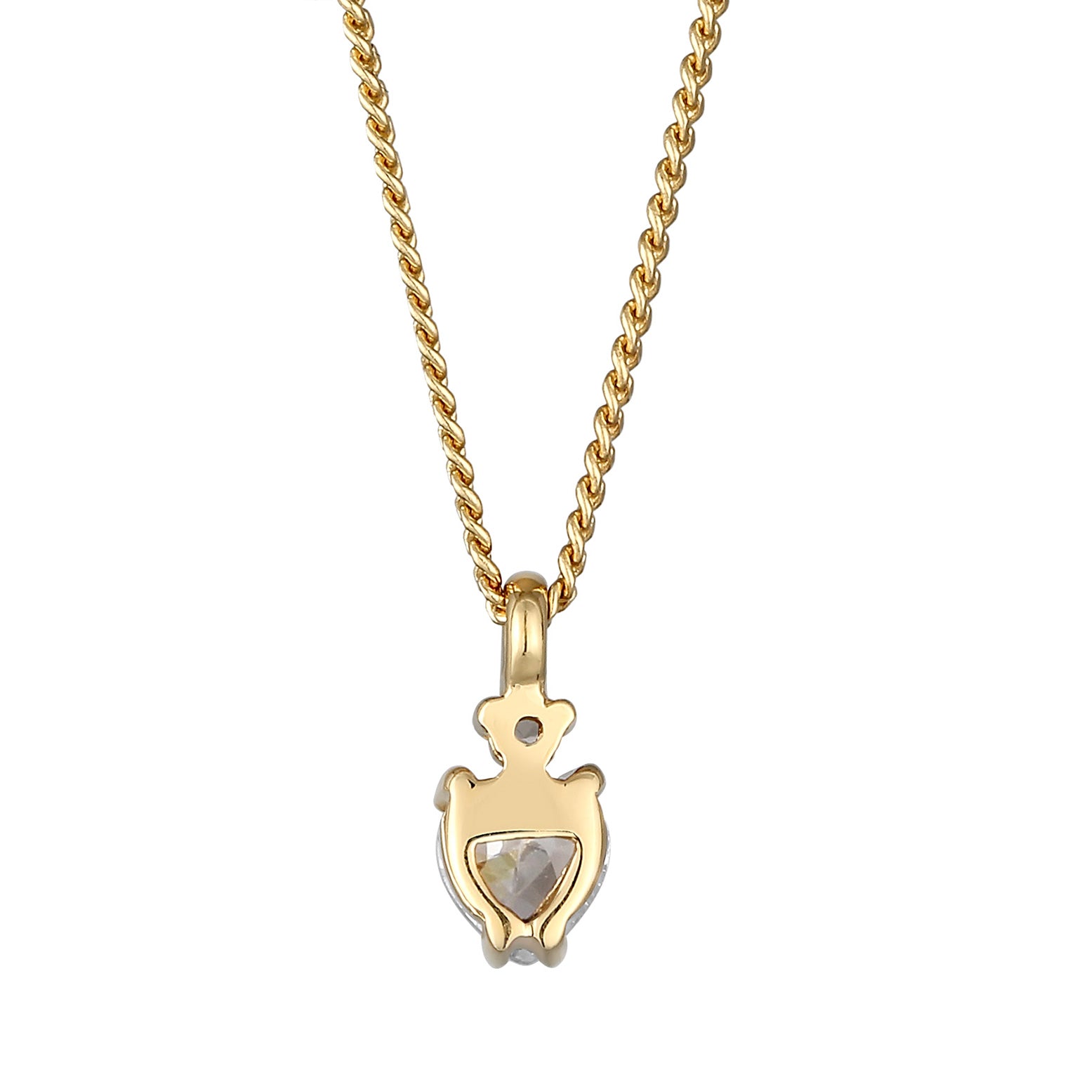 White Perhiasan Wanita Perak Asli Lapis Emas Kalung Heart White Zirconia