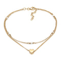 Gold Gelang Kaki Perhiasan Perak 925 Wanita Heart dengan Shell Pearl Gold Plated