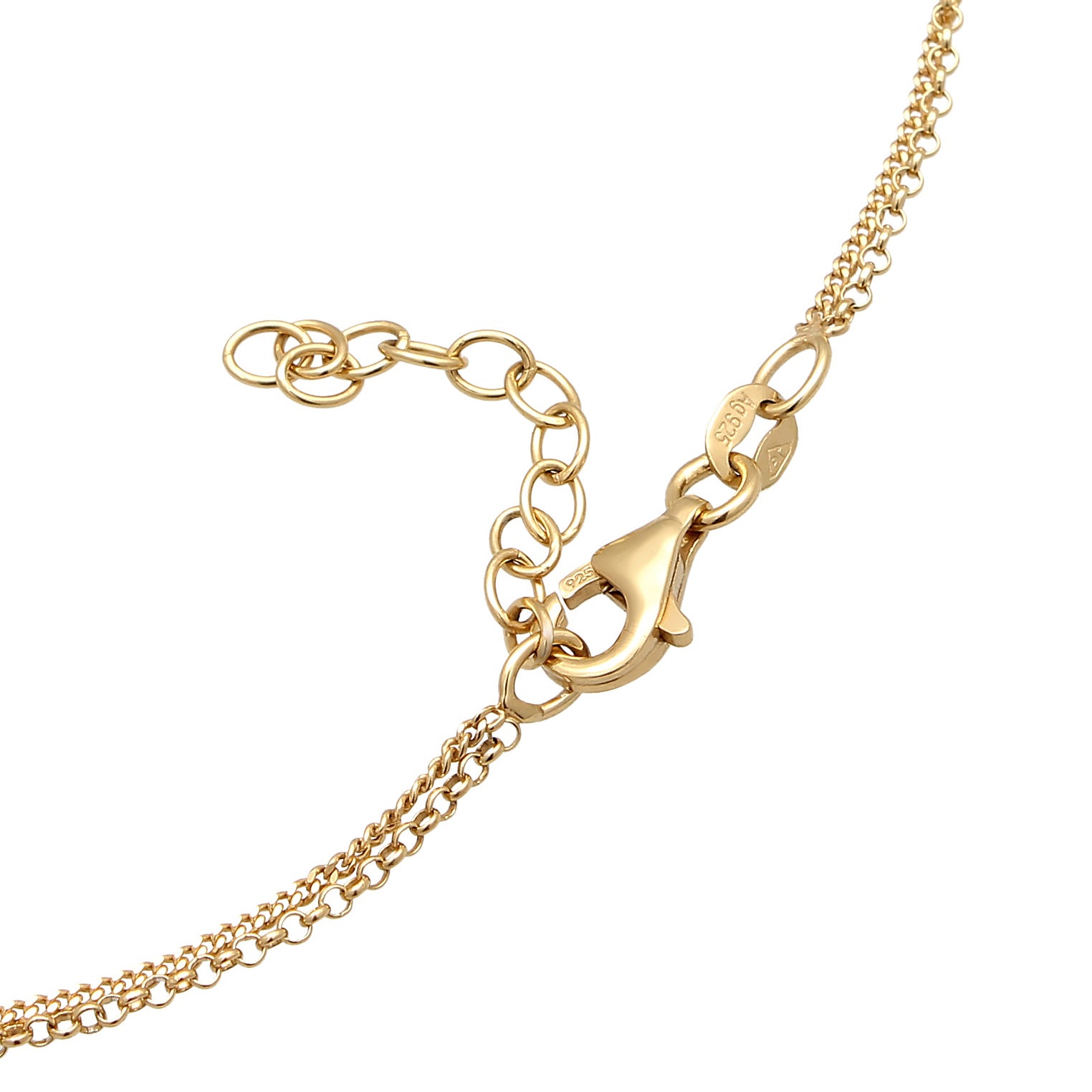 Gold Perhiasan Wanita Perak Asli - Silver Gelang Kaki Heart dengan Shell Pearl