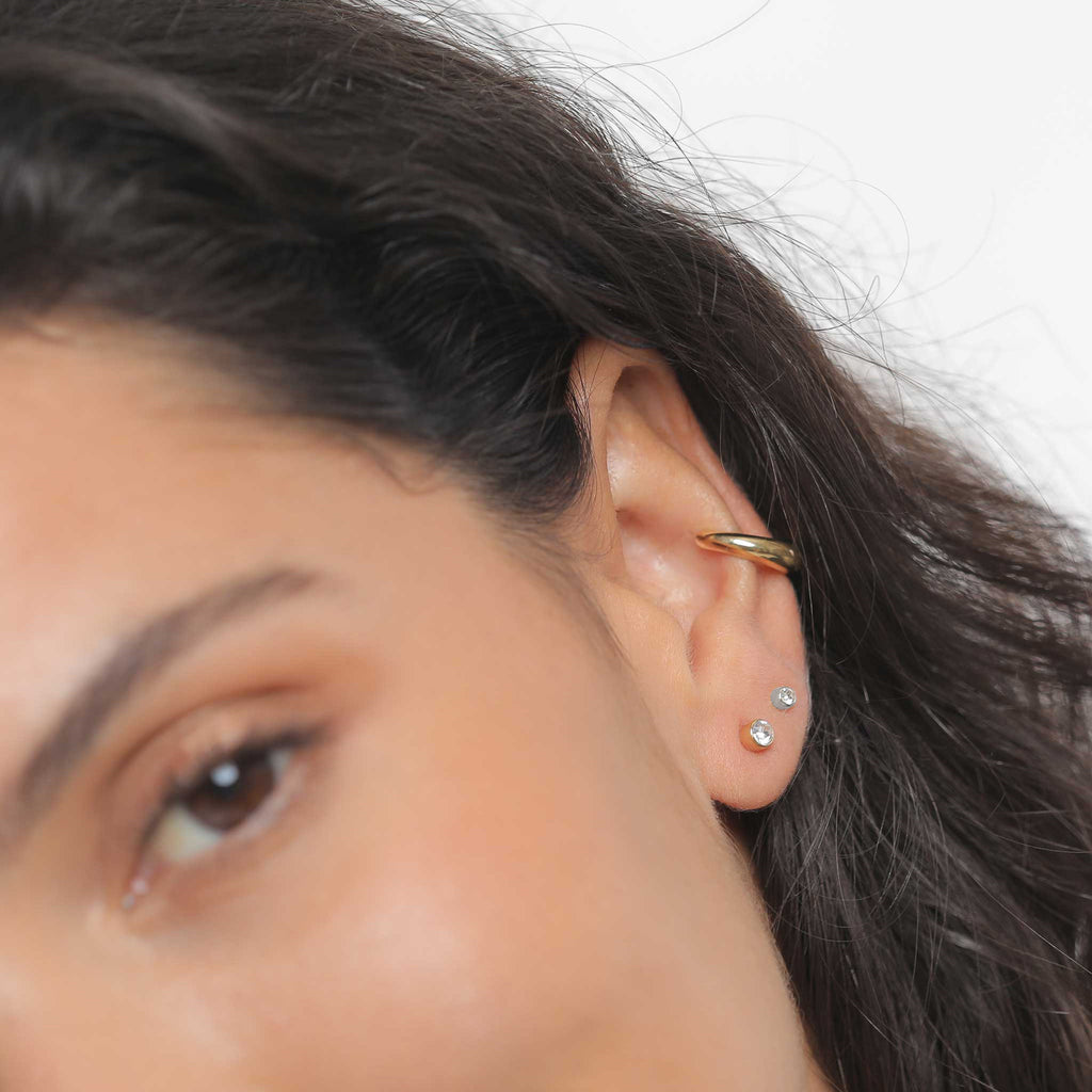 Bicolor - Elli | Solitaire Stud Earring Set of 2 925 Silver Bicolor – Embellished with Crystals by Swarovski®