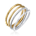 Stacking Ring Set 925 Silver Bicolor