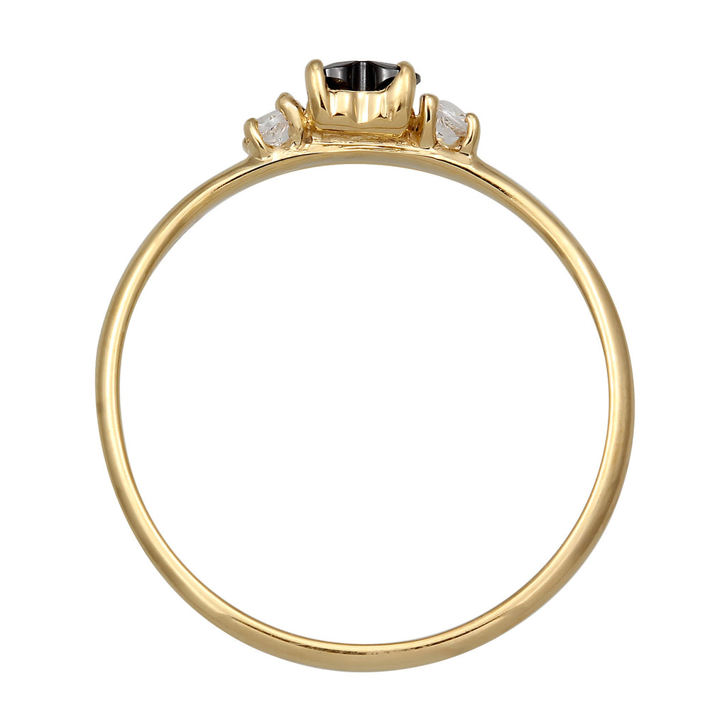 Gold Cincin Perhiasan Perak 925 Wanita Heart Zirconia Gold Plated