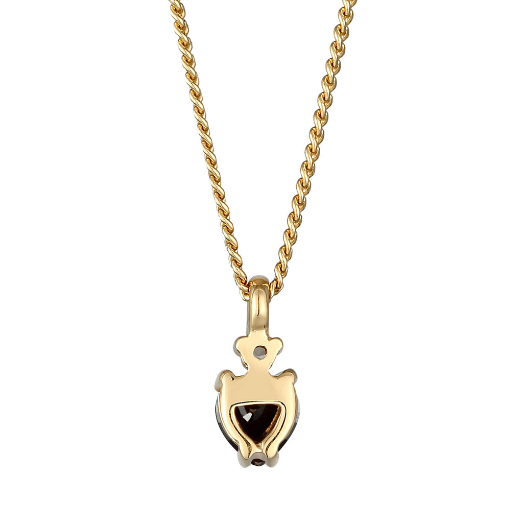 Gold Perhiasan Wanita Perak Asli Lapis Emas Kalung Heart Zirconia