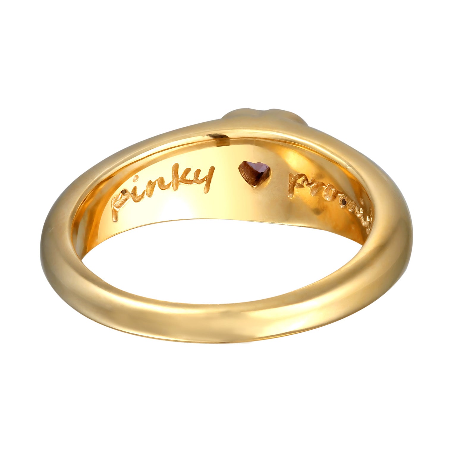 Pink Perhiasan Wanita Perak Asli Lapis Emas Cincin Heart Zirconia