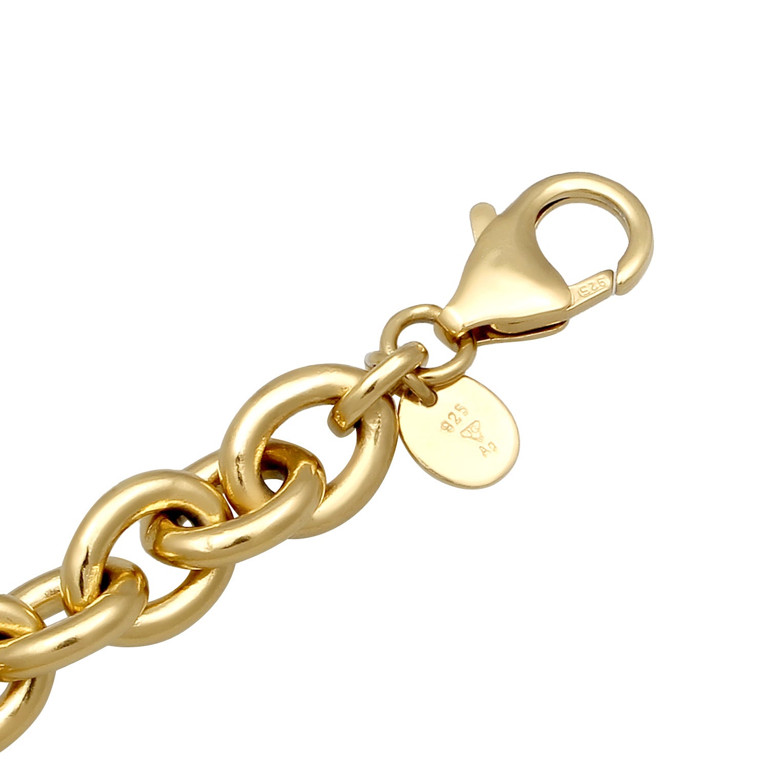 Gold Perhiasan Wanita Perak Asli - Silver Kalung Circle Pendant Gold Plated