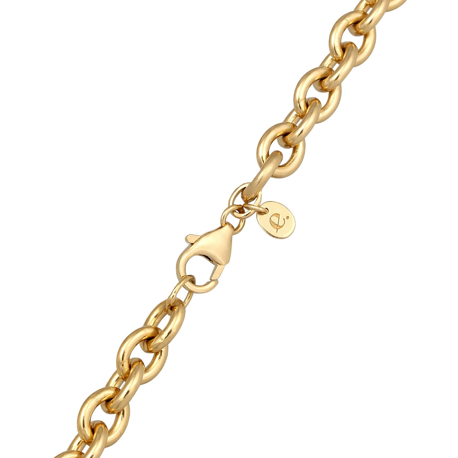 Gold Perhiasan Wanita Perak Asli - Silver Kalung Circle Pendant Gold Plated