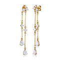 Gold Anting Perhiasan Perak 925 Wanita Drop Topaz Gold Plated