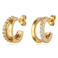 Gold Anting Perhiasan Perak 925 Wanita Zirconia Gold Plated
