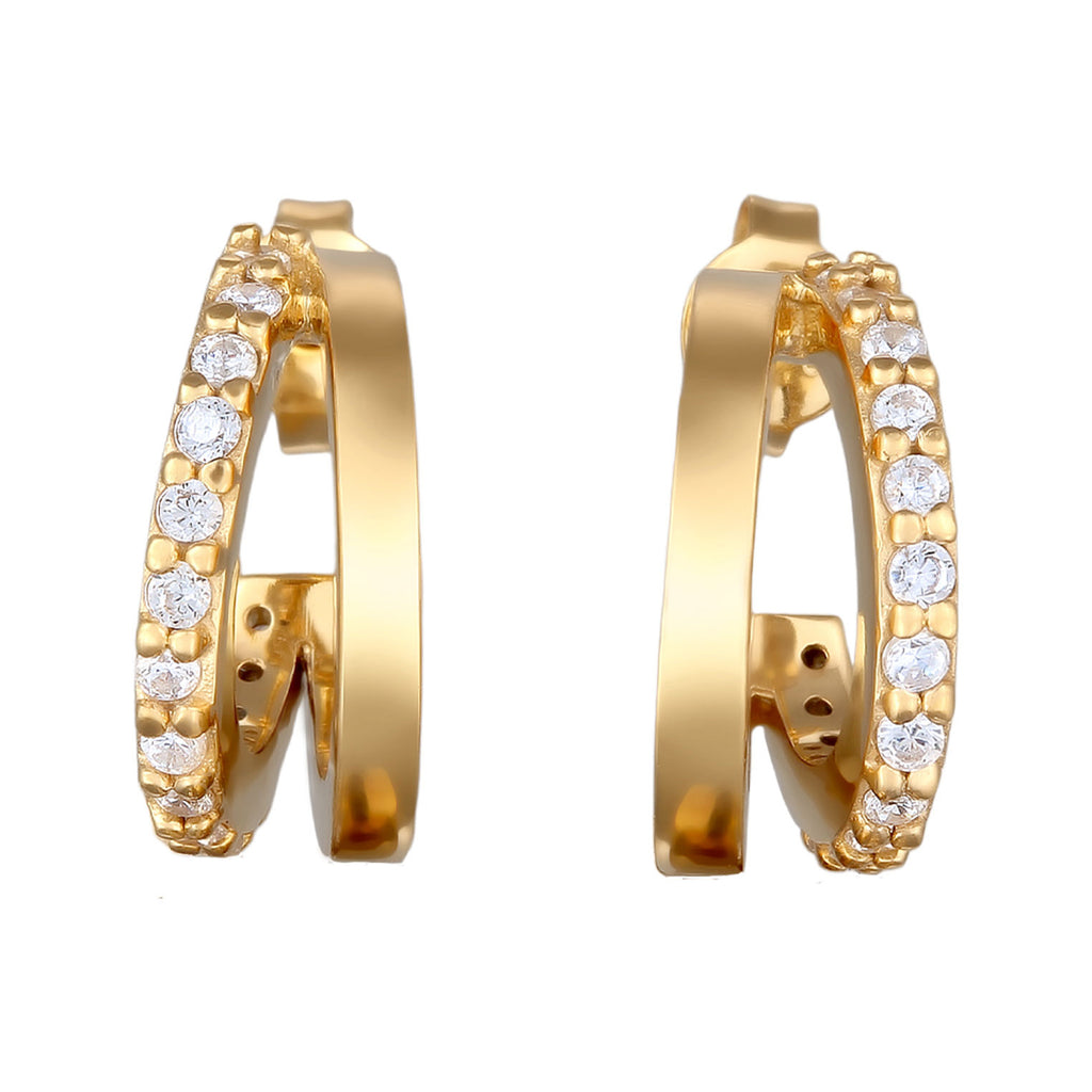 Gold Anting Perhiasan Perak 925 Wanita Zirconia Gold Plated