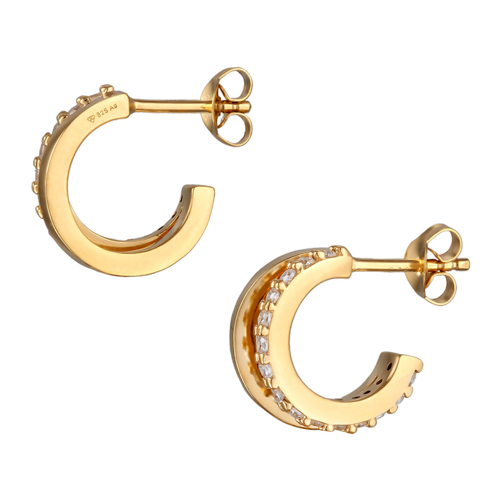 Gold Anting Perhiasan Perak 925 Wanita Zirconia Gold Plated