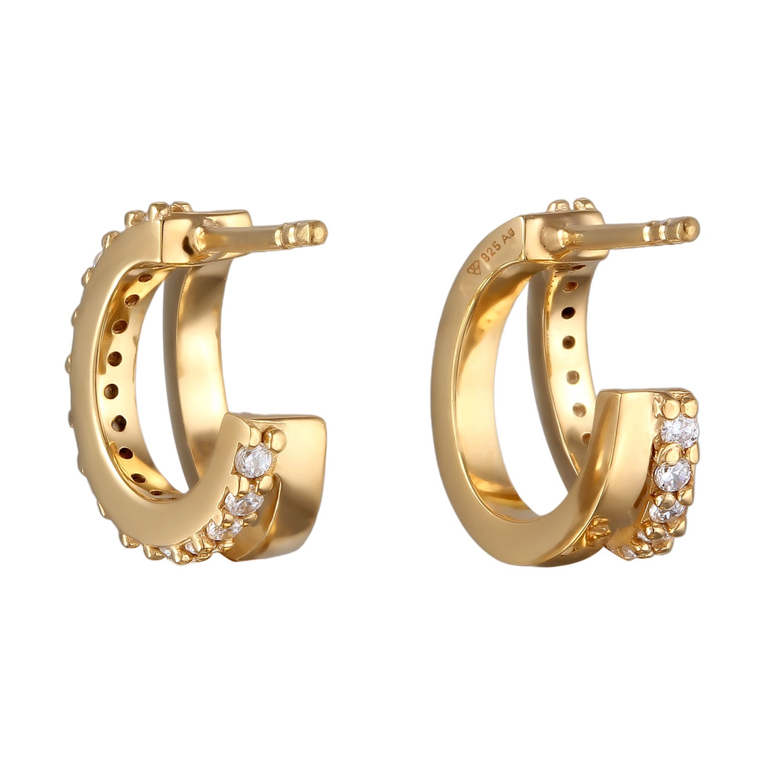 Gold Anting Perhiasan Perak 925 Wanita Zirconia Gold Plated