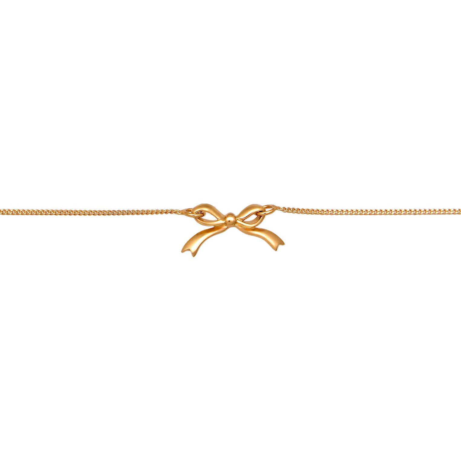 Gold Perhiasan Wanita Perak Asli - Silver Kalung Ribbon Gold Plated
