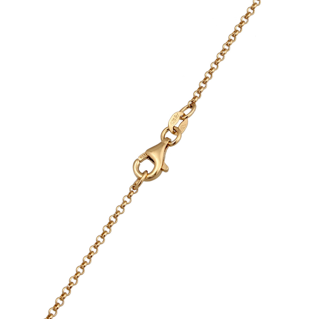 Gold Perhiasan Wanita Perak Asli lapis Emas Kalung Ribbon dengan Lobster claw clasp