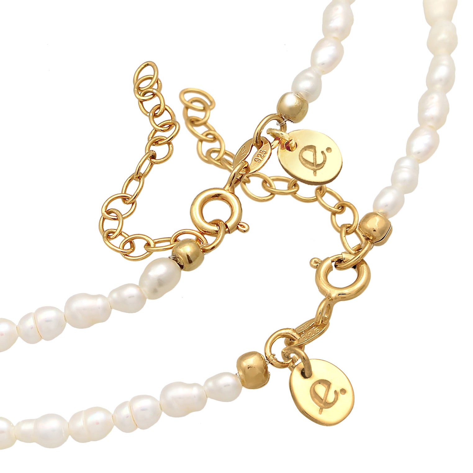 Gold Perhiasan Wanita Perak Asli Lapis Emas Set Perhiasan Cultured Freshwater Pearls
