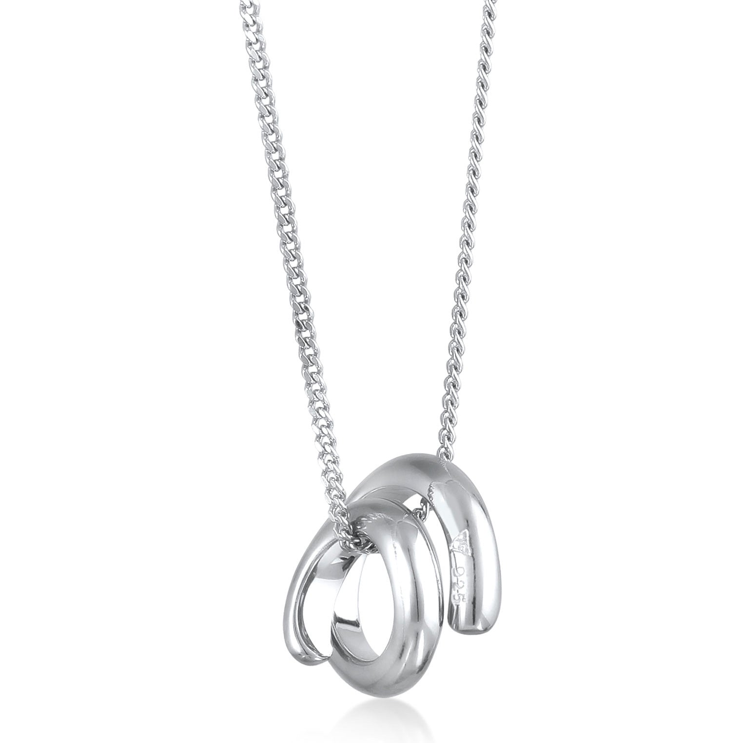 Silver Perhiasan Wanita Perak Asli Kalung Circle Pendant