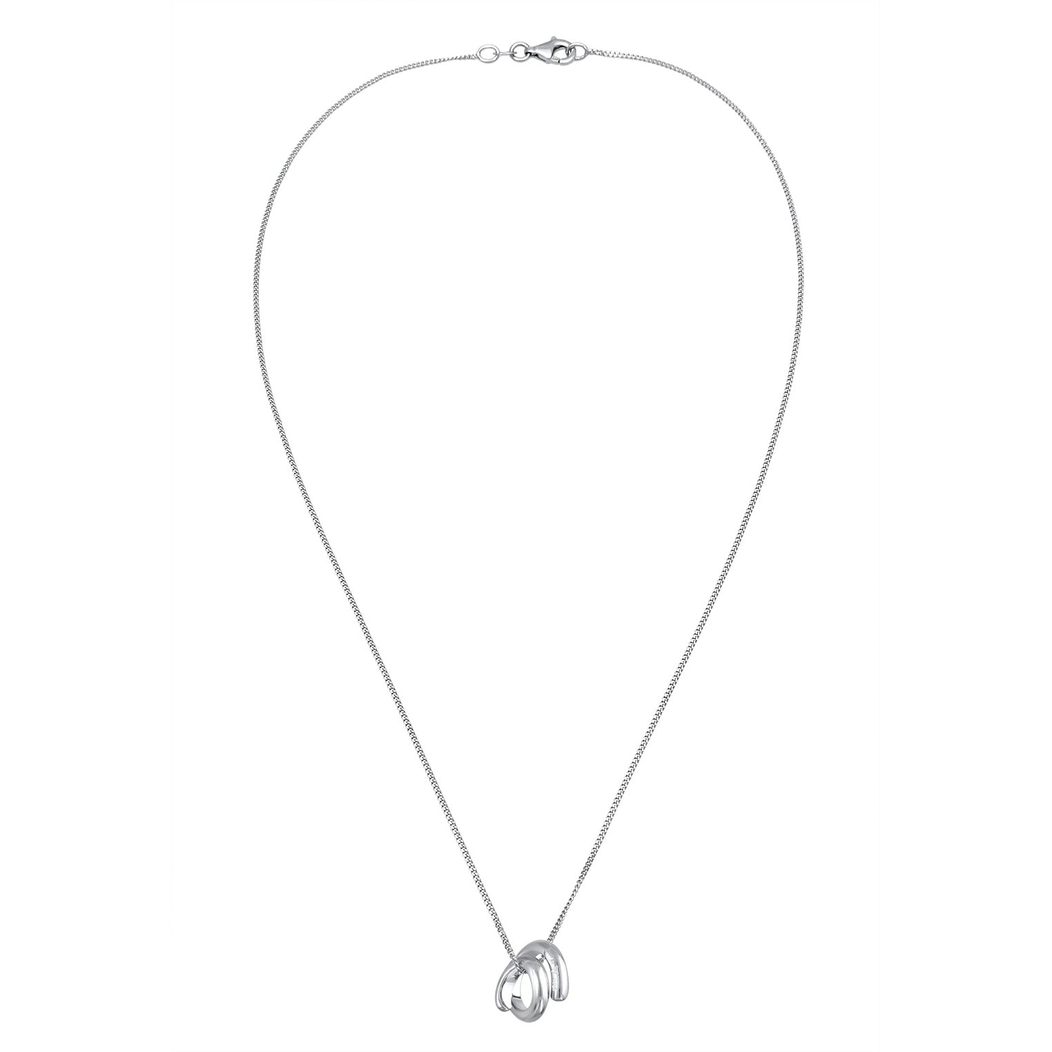 Silver Perhiasan Wanita Perak Asli Kalung Circle Pendant