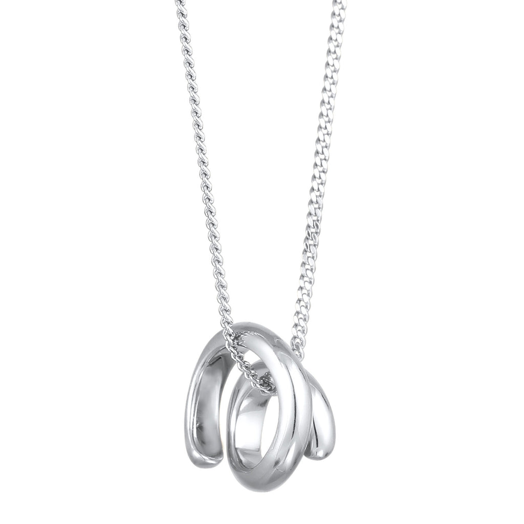Silver Perhiasan Wanita Perak Asli Kalung Circle Pendant