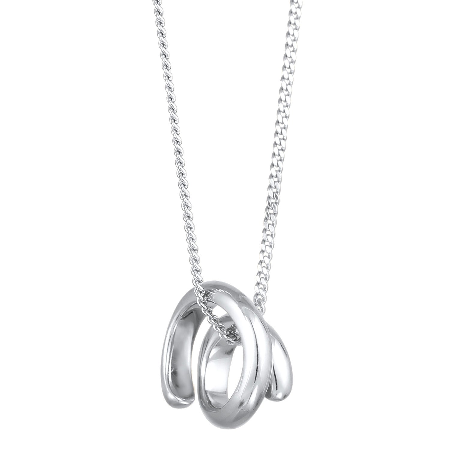 Silver Perhiasan Wanita Perak Asli Kalung Circle Pendant