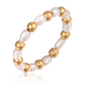 Gold Tembaga Perhiasan Wanita Cincin Summertime dengan Cultured Freshwater Pearls