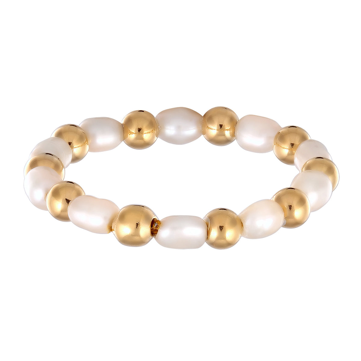Gold - Elli | Ring Freshwater Cultured Pearls In 925 Sterling Silver Gold Plated