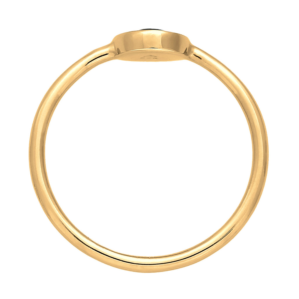 Black Enamel Ring 925 Silver Gold Plated