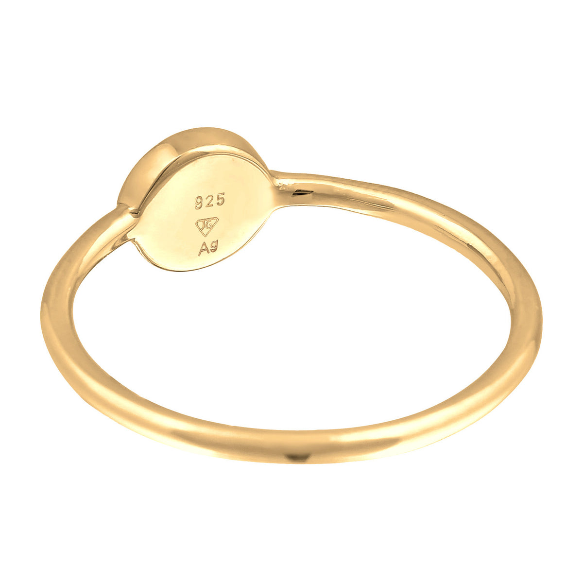 Black Enamel Ring 925 Silver Gold Plated