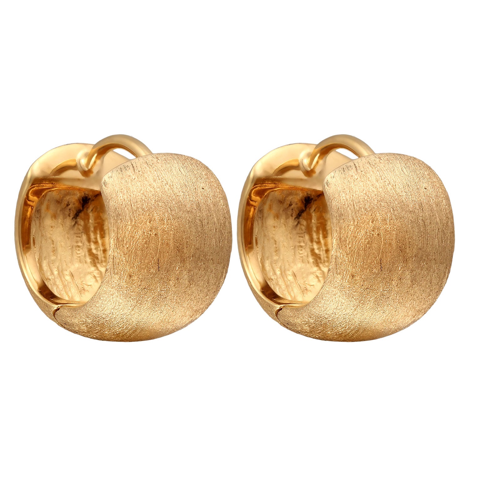 Gold Perhiasan Wanita Perak Asli Lapis Emas Anting Creoles Brushed