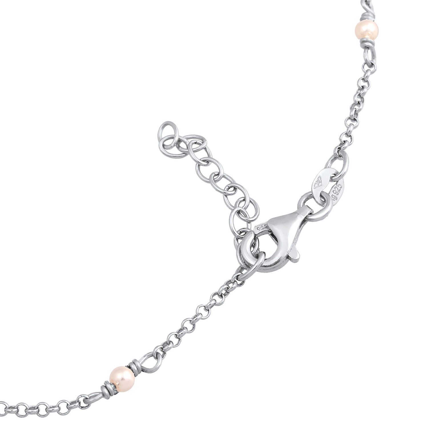 Silver Perhiasan Wanita Perak Asli 925 Sterling Silver Gelang Kaki dengan Shell Pearl