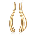 Gold Anting Perhiasan Perak 925 Wanita Earclimber Curved Basic Gold Plated