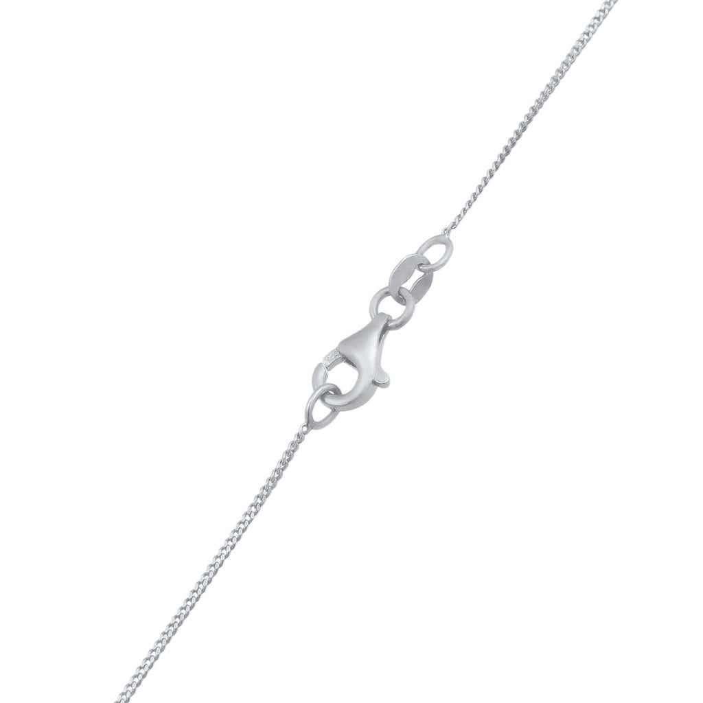 Silver Perhiasan Wanita Perak Asli Kalung Ribbon Zirconia