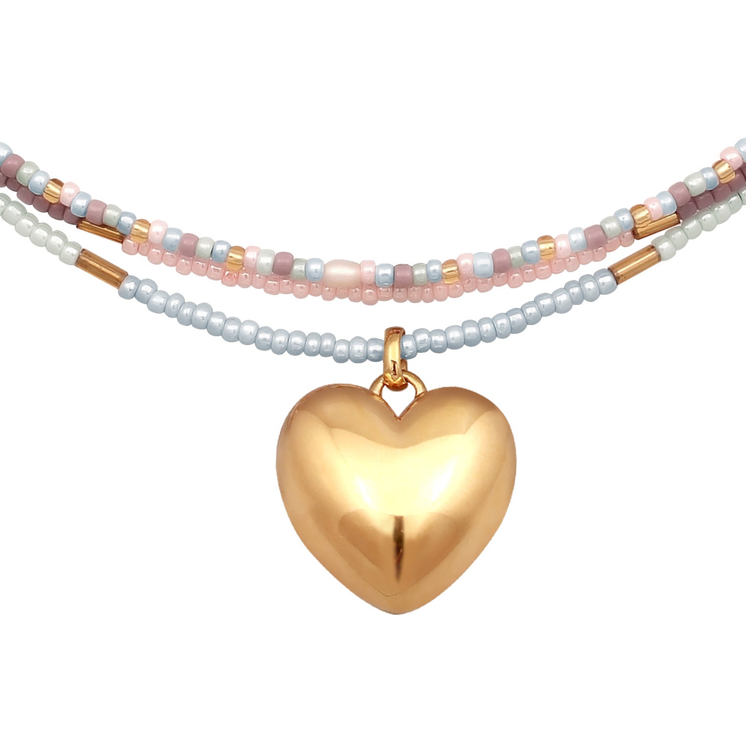 Colored Perhiasan Wanita Perak Asli Lapis Emas Kalung Heart Choker Cultured Freshwater Pearls