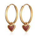 Anting perak 925 lapis emas dengan creole enamel elegan Elli Jewelry