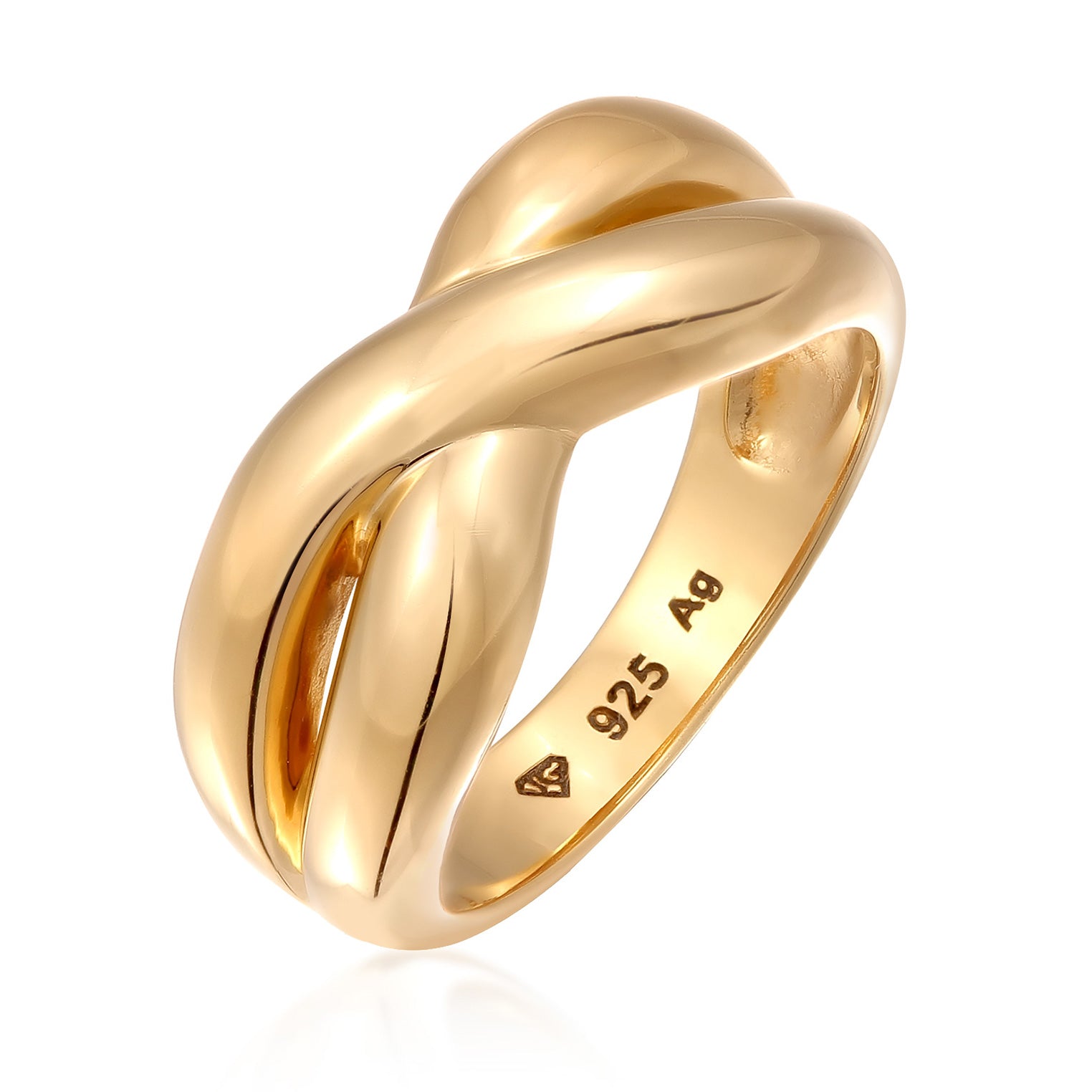 Gold Cincin Perhiasan Perak 925 Wanita Cross Gold Plated