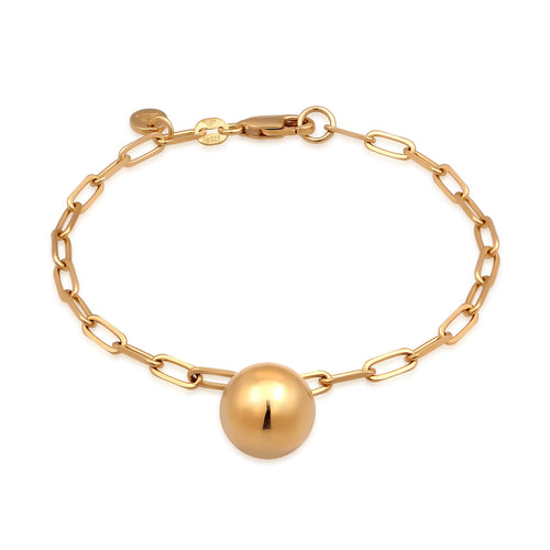 Gelang perak 925 lapis emas dengan ball links elegan Elli Jewelry
