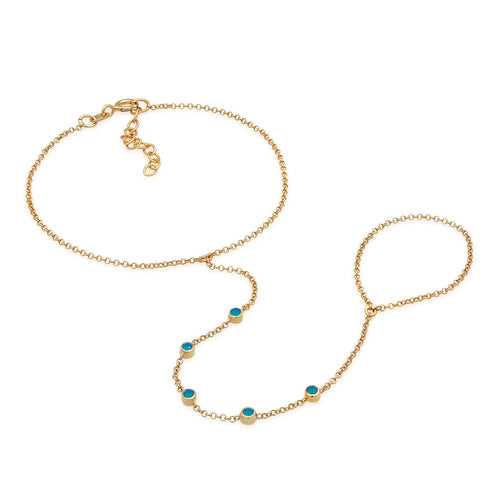 Gelang perak 925 lapis emas dengan chain kristal elegan Elli Jewelry