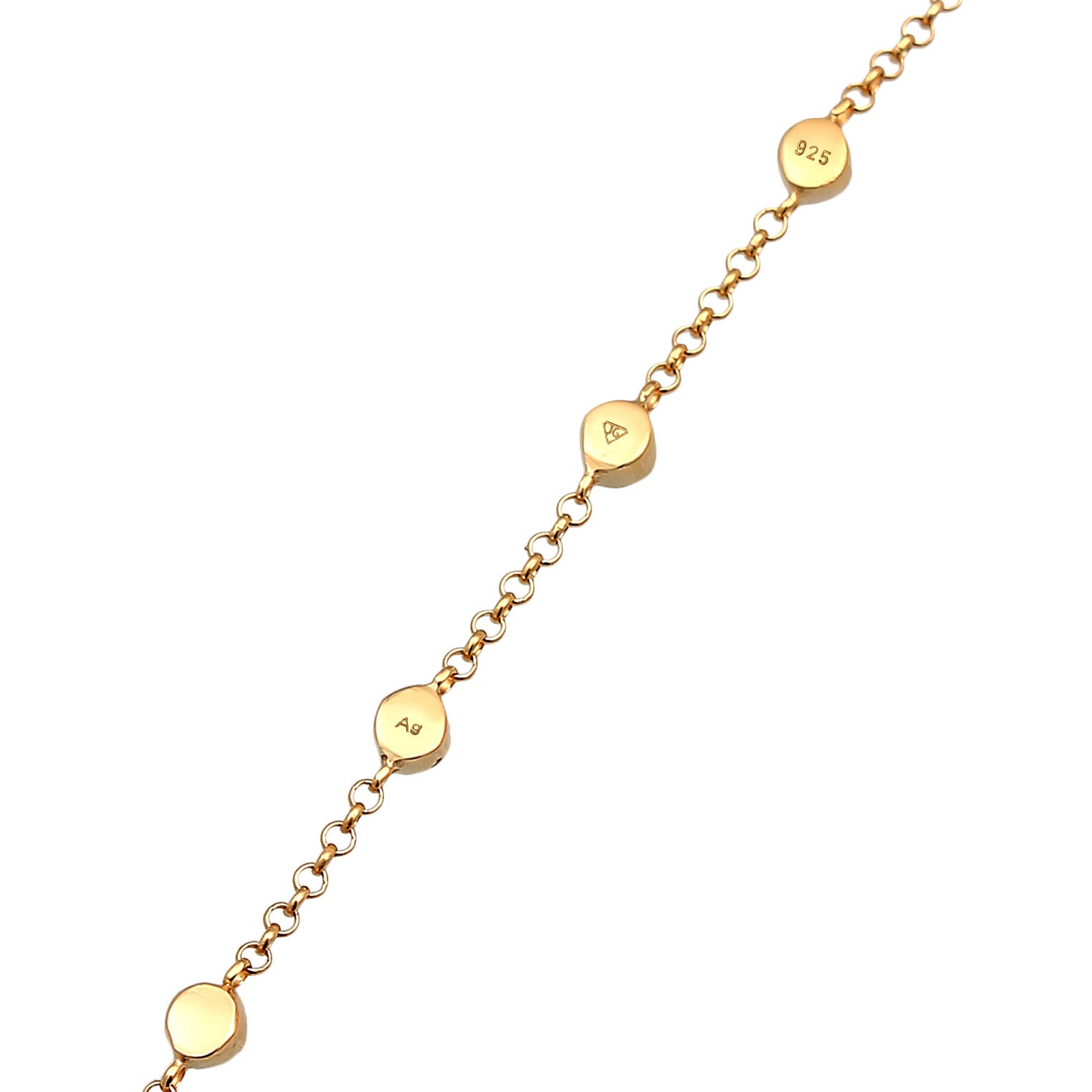 Gold Perhiasan Wanita Perak Asli Lapis Emas Gelang Rolo Crystals Gold Plated