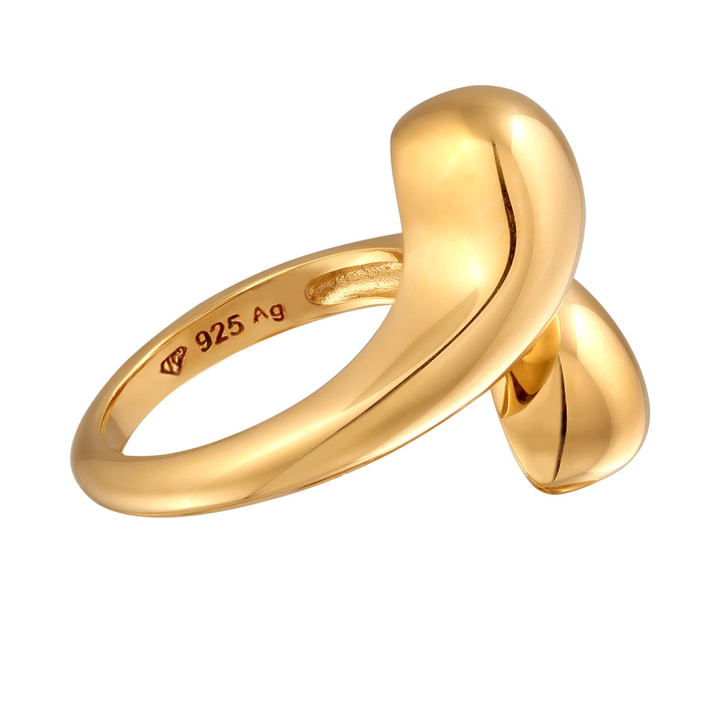 Gold Cincin Perhiasan Perak 925 Wanita Organic Resizable Gold Plated