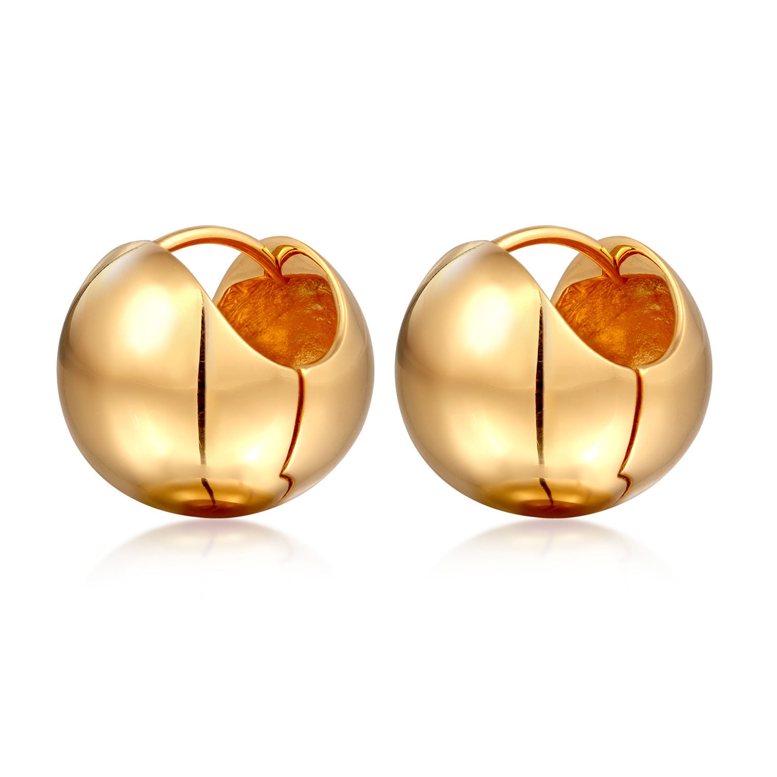 Gold Perhiasan Wanita Perak Asli Lapis Emas Anting Ball Creole