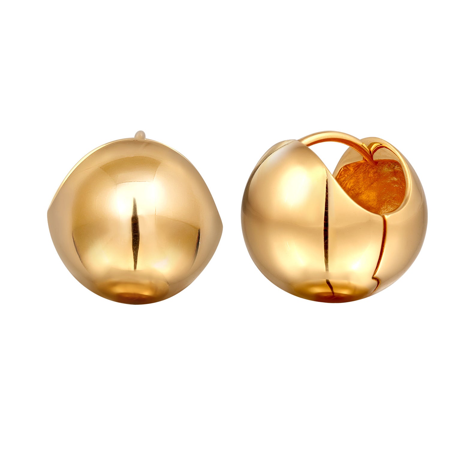 Gold Perhiasan Wanita Perak Asli Lapis Emas Anting Ball Creole