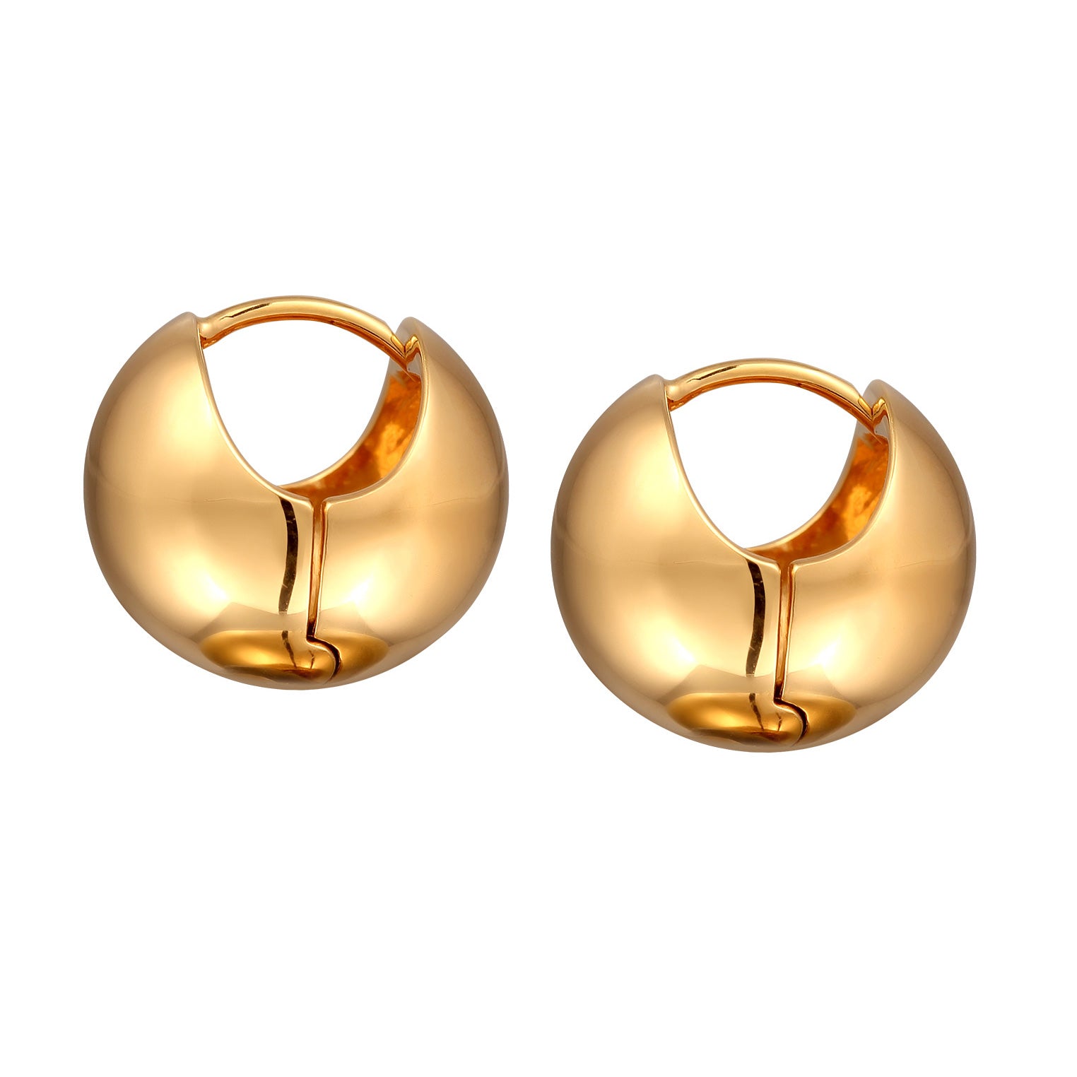 Gold Perhiasan Wanita Perak Asli Lapis Emas Anting Ball Creole