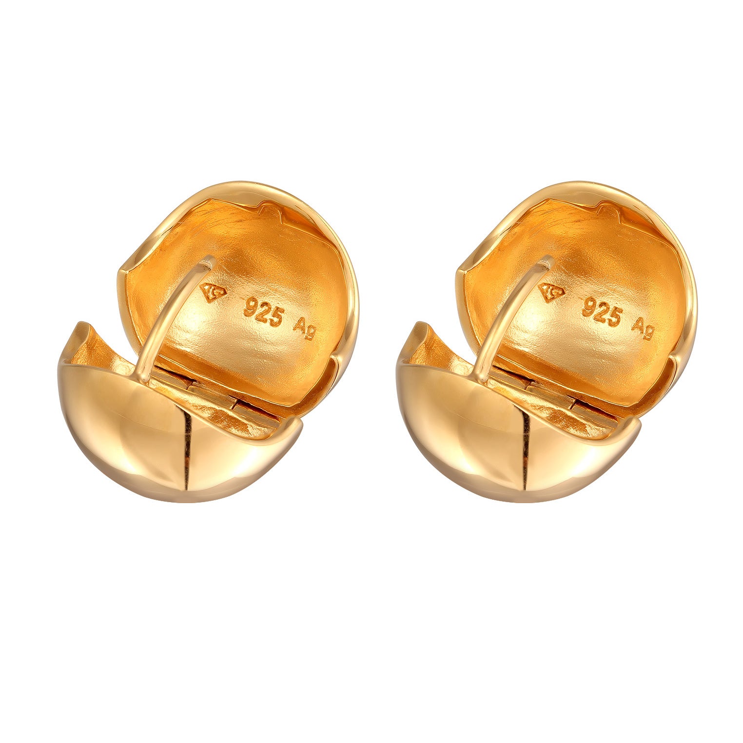 Gold Perhiasan Wanita Perak Asli Lapis Emas Anting Ball Creole