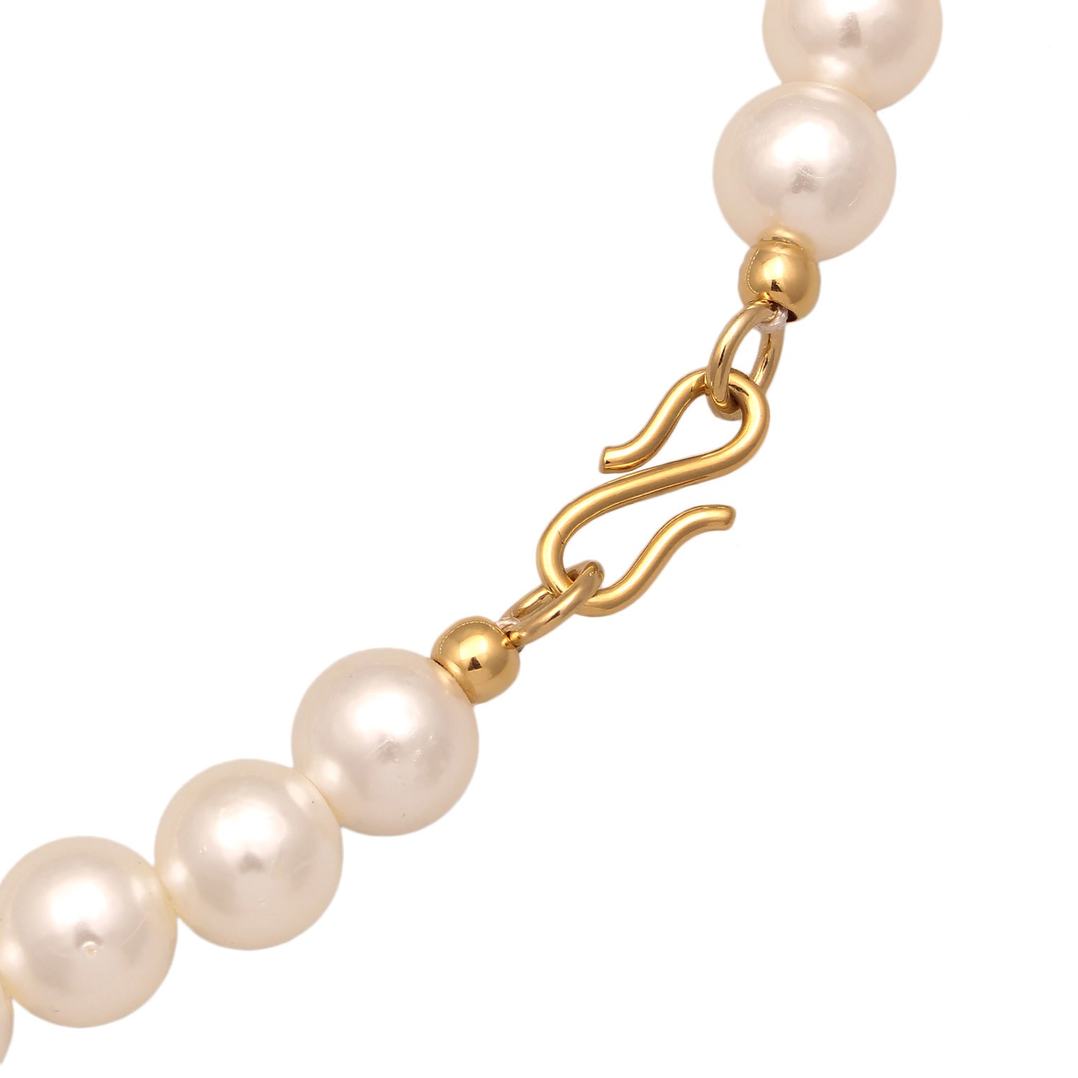 White Perhiasan Wanita Perak Asli Lapis Emas Kalung Ball dengan Mutiara