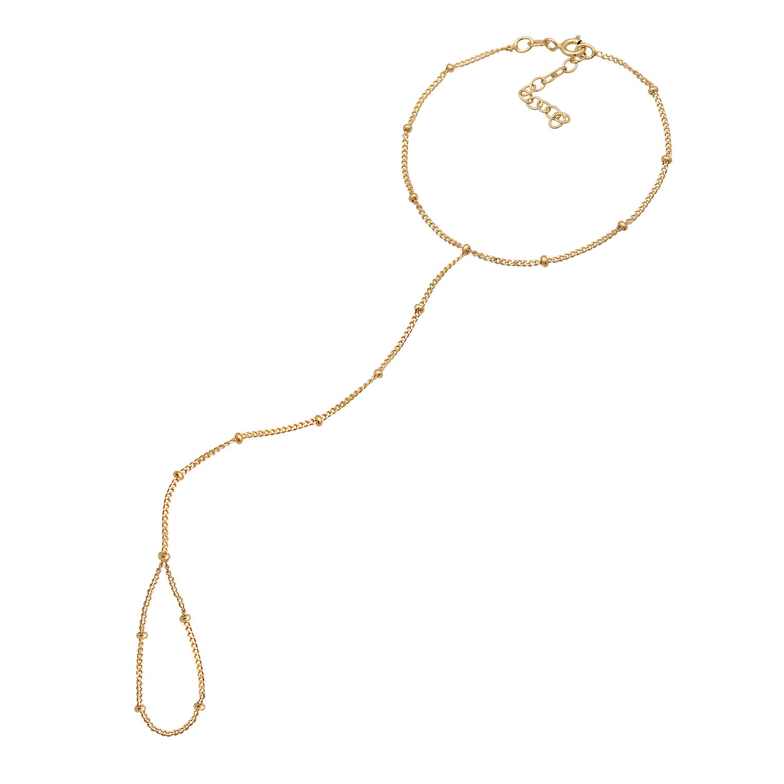 Gold Perhiasan Wanita Perak Asli Lapis Emas Gelang Ball Hand Chain