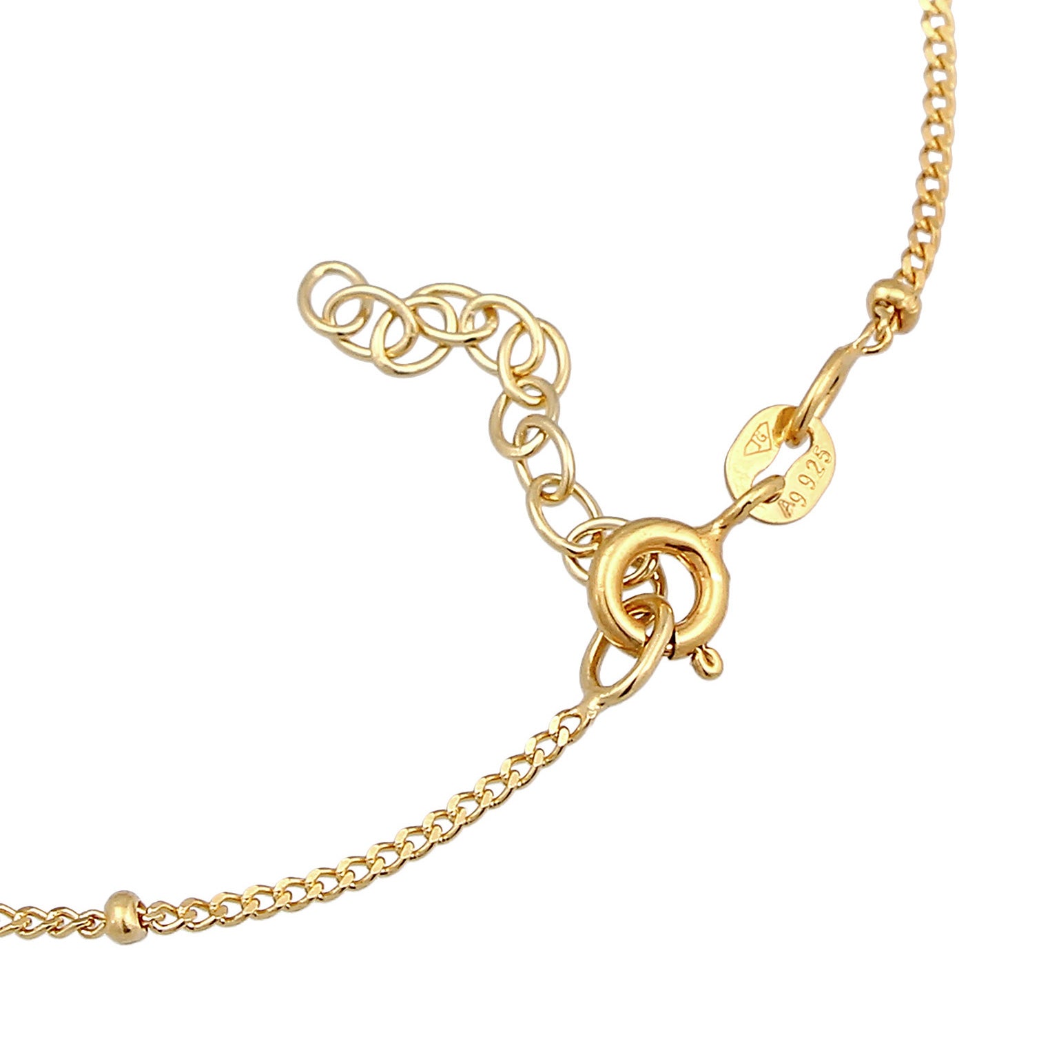 Gold Perhiasan Wanita Perak Asli Lapis Emas Gelang Ball Hand Chain